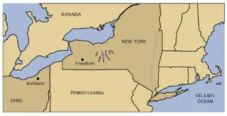 map, New York and Ohio