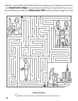 page 18 of the coloring book Gathering the Family of God