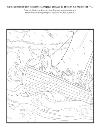 Stran z dejavnostjo: Ko me je strah ali ko sem v nevarnosti, mi Jezus pomaga, da občutim mir