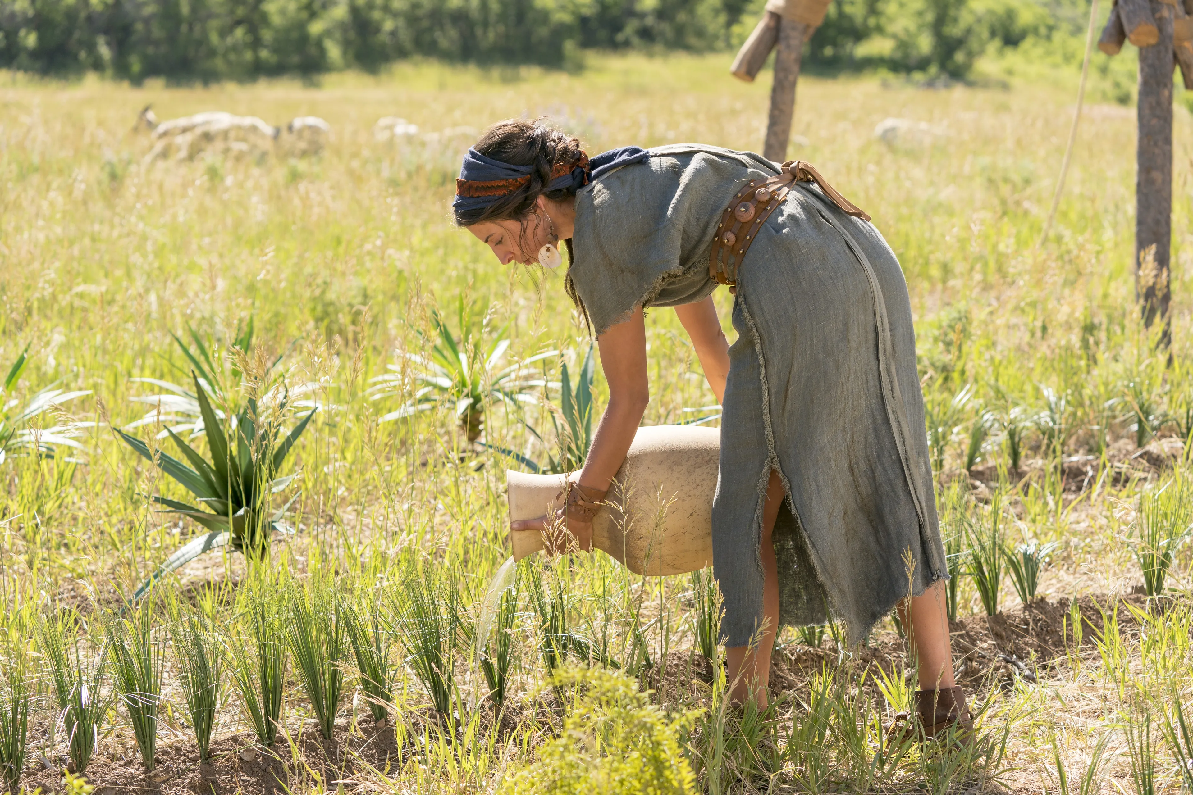 Nephite woman waters crops.