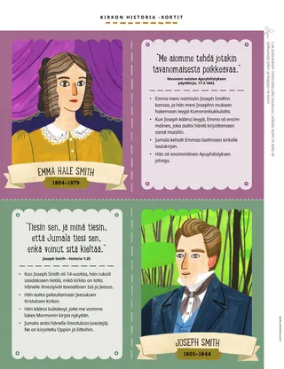cutout cards of Emma and Joseph Smith