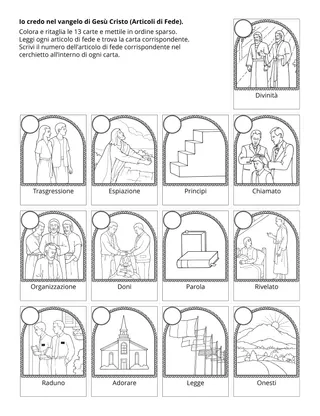 pagina delle attività per i bambini