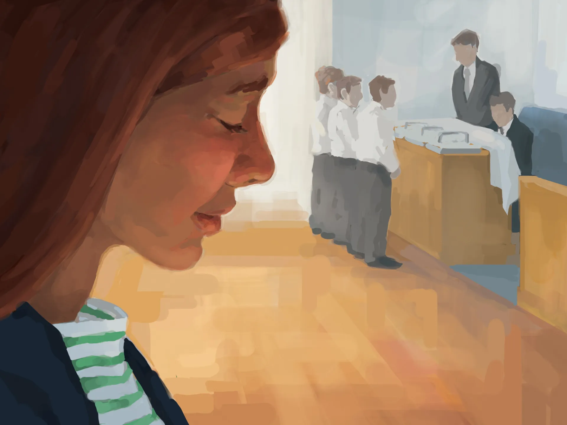 Sketch of sacrament being blessed