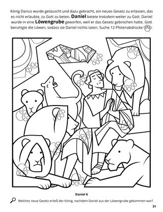 Daniel and the Lions’ Den coloring page