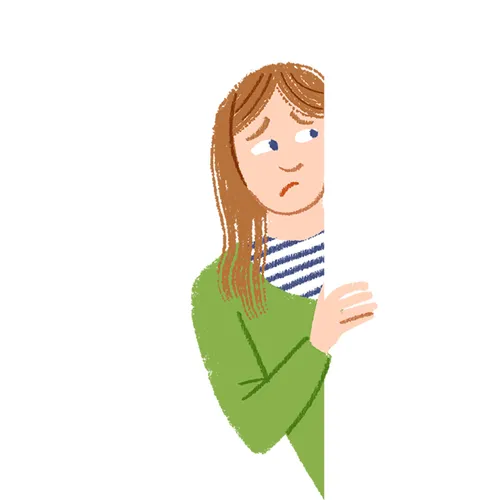 young woman looking ashamed