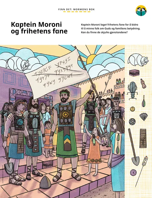 PDF-skjulte bilder av kaptein Moroni som holder frihetens fane