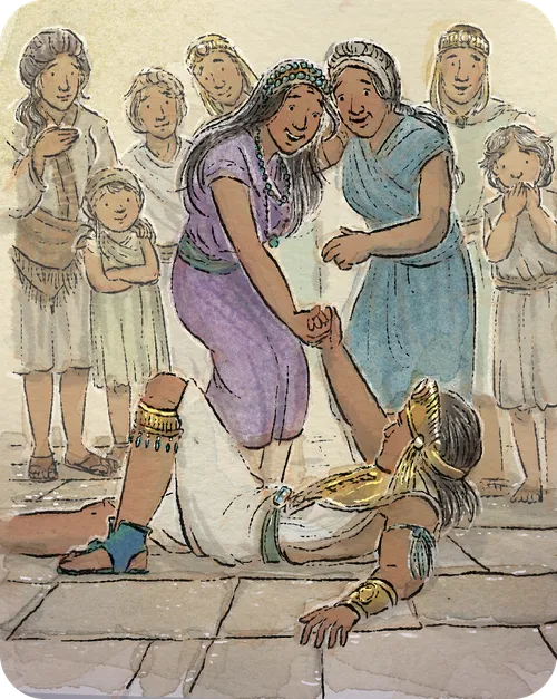 queen helping king up