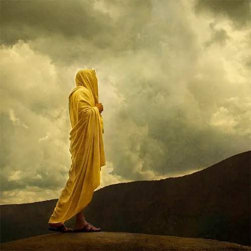 Jesus Christ standing on a mountain