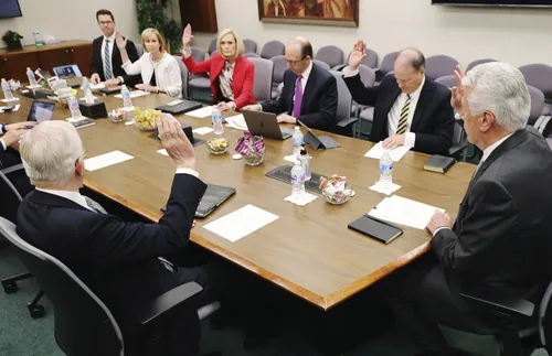 a meeting of Church leaders and employees on the Missionary Executive Council