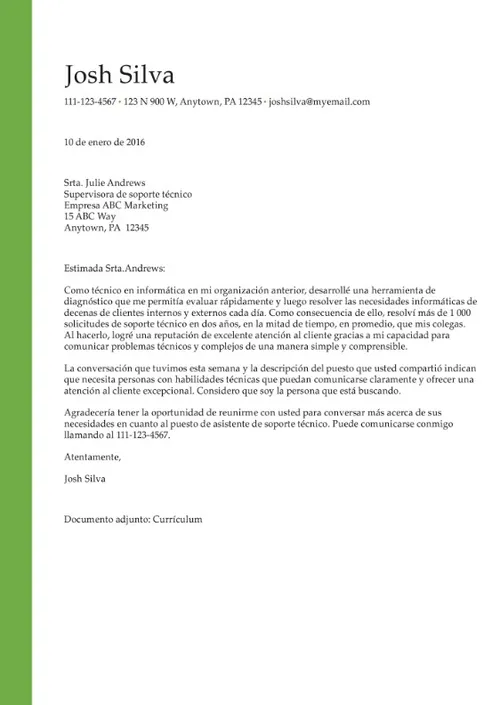 carta de presentación mejorada