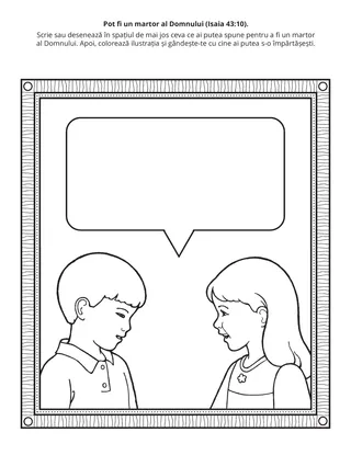 pagină cu activități: Pot fi martor al lui Dumnezeu