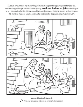 Jesus Raised Jairus’s Daughter from the Dead coloring page