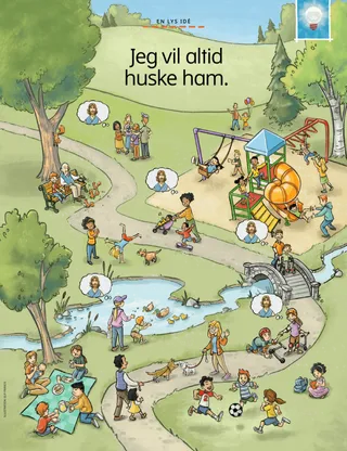 Folk i en park tænker på Jesus