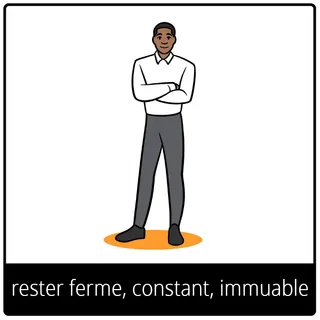 Pictogramme de l’Évangile « rester ferme, constant, immuable »