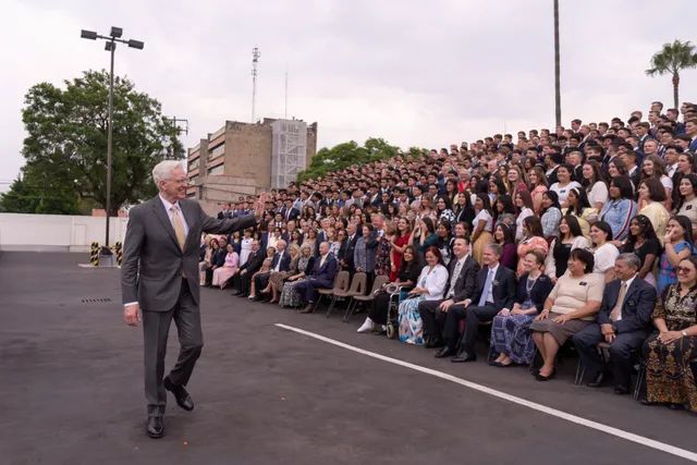 Elder Christofferson greets more than a thousand missionaries from eight missions in and around Mexico City during his visit that took place from from May 23 through June 1, 2025.