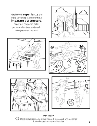 pagina 9 del libro da colorare Radunare la famiglia di Dio 