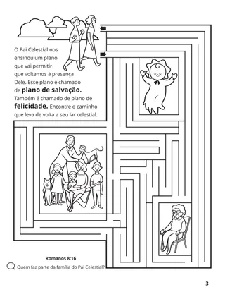 página 3 do livro de colorir Reunir a Família de Deus