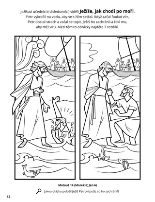 Jesus Walked on Water coloring page
