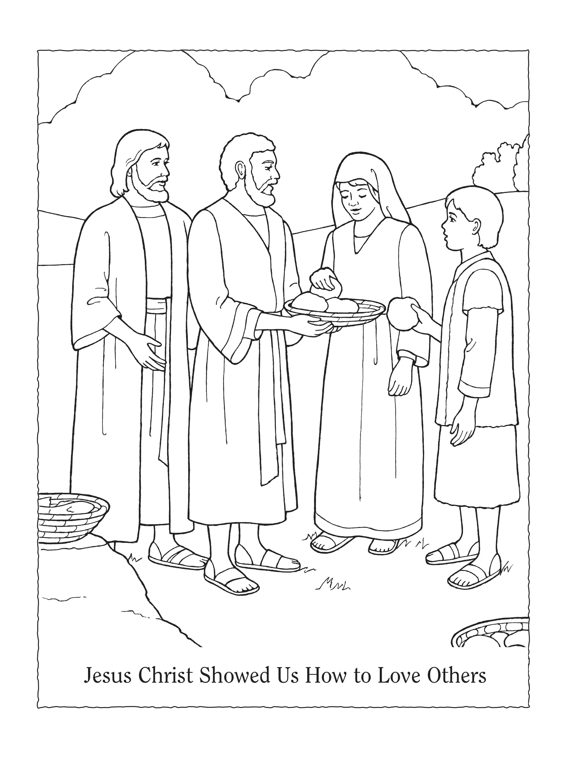 An illustration and activity from lesson 5, page 27 in the nursery manual Behold Your Little Ones (2008).