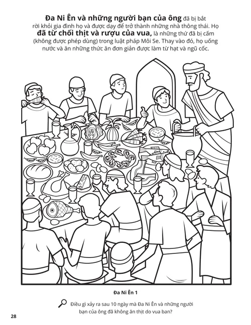 Daniel and His Friends coloring page