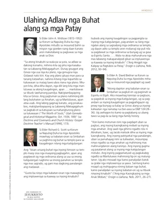 handout, Latter-day Work for the Dead