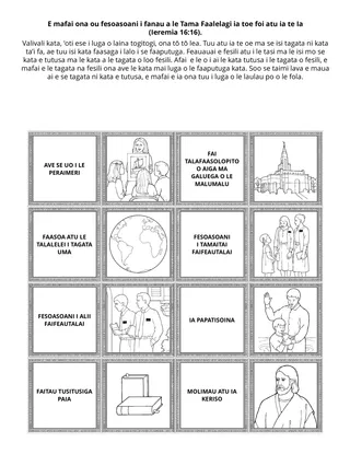 itulau o gaoioiga: E mafai ona ou fesoasoani i fanau a le Tama Faalelagi ia toe foi atu ia te Ia