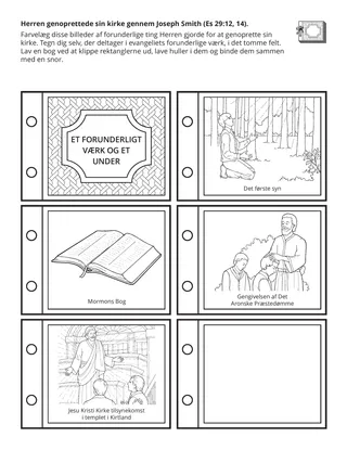 aktivitetsside: Herren genoprettede sin kirke gennem Joseph Smith
