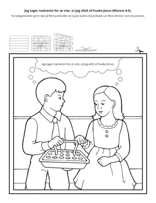 aktivitetsside: jeg tager nadveren for at huske Jesus Kristus