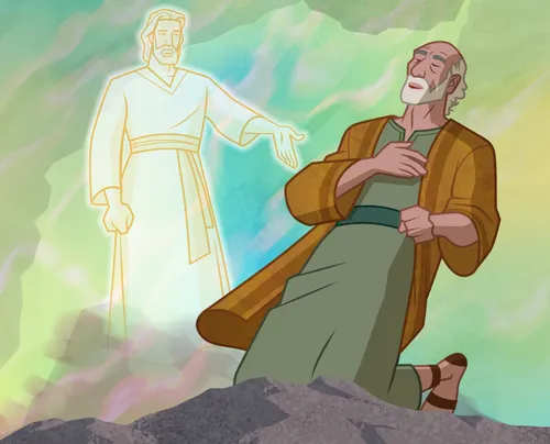 Illustration of Elijah listening to the voice of the Lord