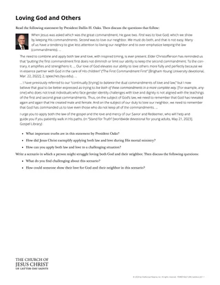 Loving God and Others handout