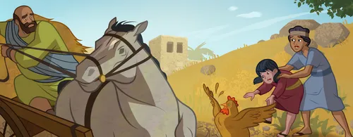 A man guiding a horse away from danger.