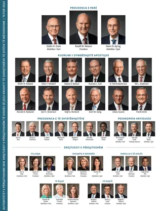 Listë që tregon udhëheqësit e Kishës.