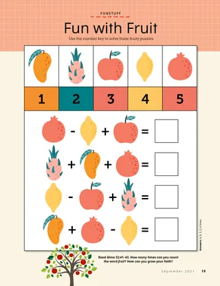 math game with fruit