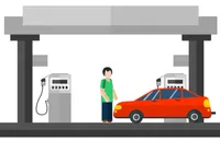 男子在加油站