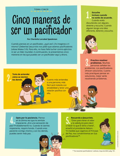 Página en PDF con ilustraciones de niños siendo bondadosos con los demás