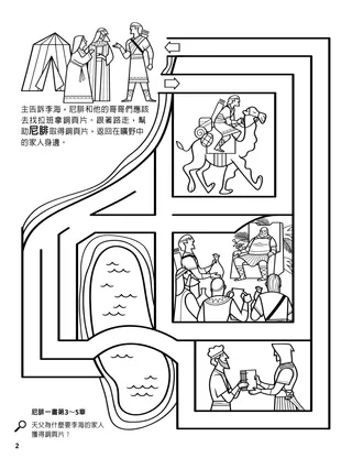 Nephi Obtains the Brass Plates coloring page