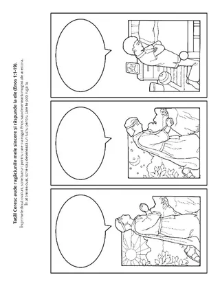 Pagină cu activități: Mă pot ruga Tatălui Ceresc.