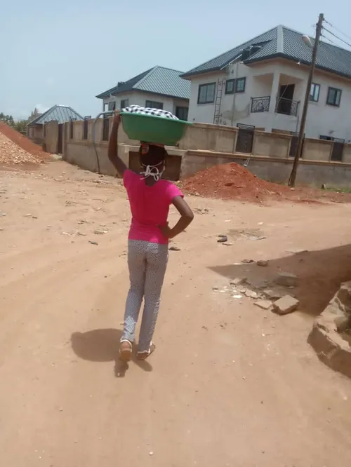 woman carrying basket