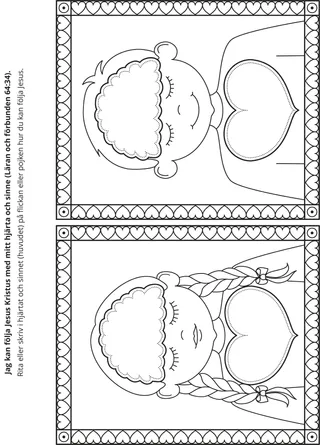 aktivitetssida: Jag kan följa Jesus Kristus med mitt hjärta och mitt sinne