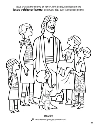 Jesus Blessed the Children coloring page