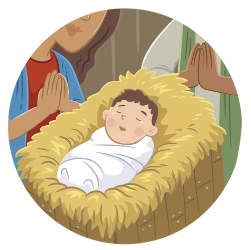 Baby Jesus in a Nativity display