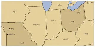 ផែនទី​ពី​រដ្ឋ មិសសួរី ទៅ​រដ្ឋ អូហៃអូ