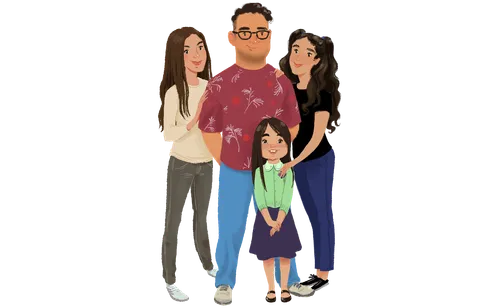 Carmen Ahmad with her three older siblings.