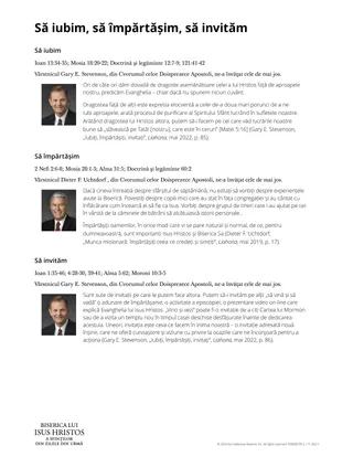 Să iubim, să împărtășim, să invităm