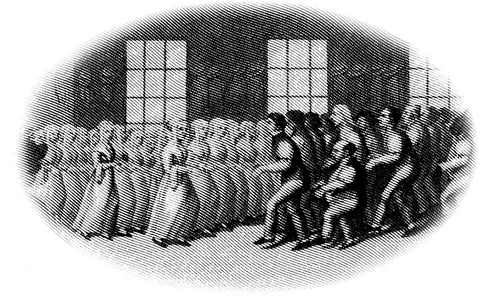 紐約州黎巴嫩附近的震教徒，他們崇拜的模式