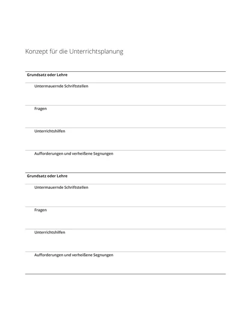 Konzept für die Unterrichtsplanung