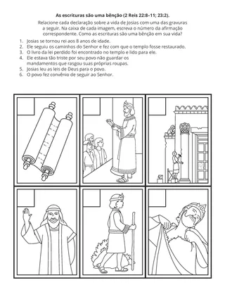 página de atividades: As escrituras são uma bênção.