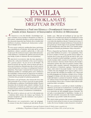 Familja: Një Proklamatë drejtuar Botës