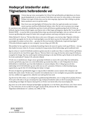 Hodepryd istedenfor aske: Tilgivelsens helbredende vei