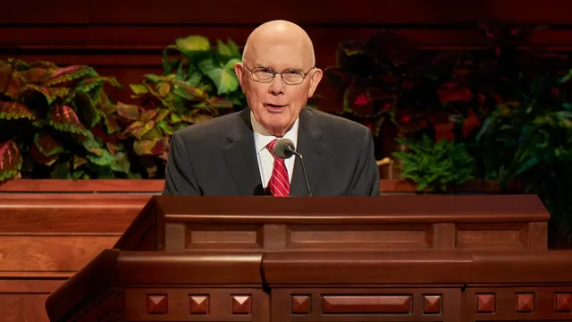 President Dallin H. Oaks speaks at the 189th Semiannual General Conference October 6, 2019. ¨‚Ä
